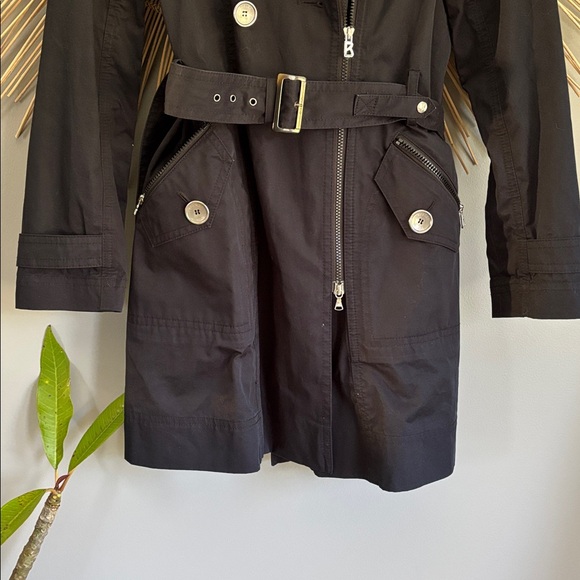 Bogner black trench coat size 6 - Picture 6 of 8